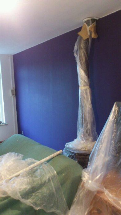 Woonkamer wand voor schilderwerken